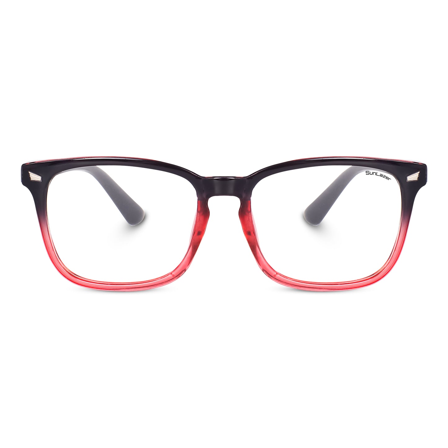 Black & Red Gradient Square Glasses