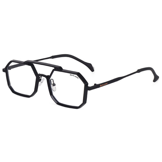 Unisex Geometric Black Frame Glasses