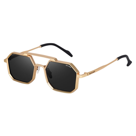 Unisex Geometric Gold Sunglasses