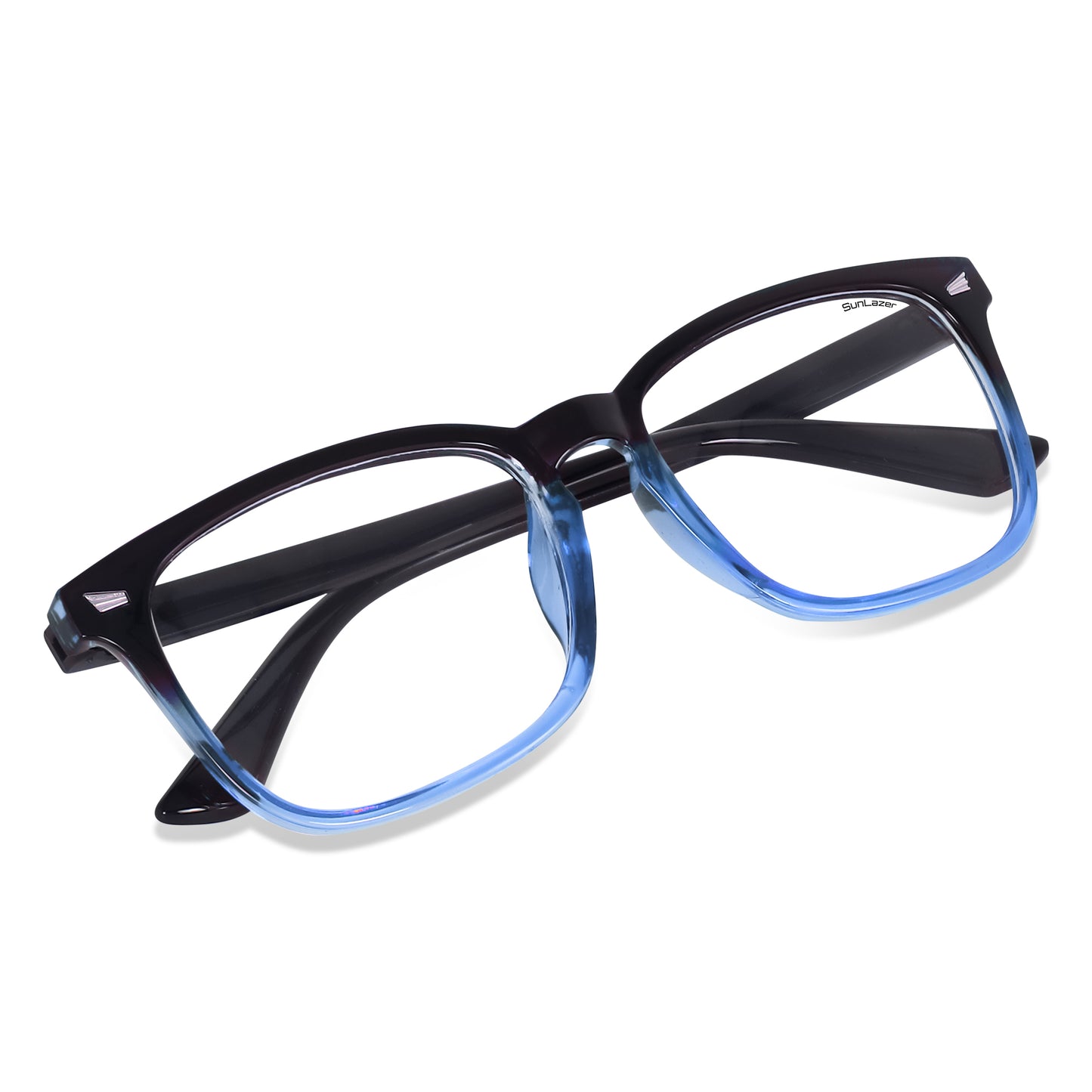 Blue & Black Gradient Square Glasses