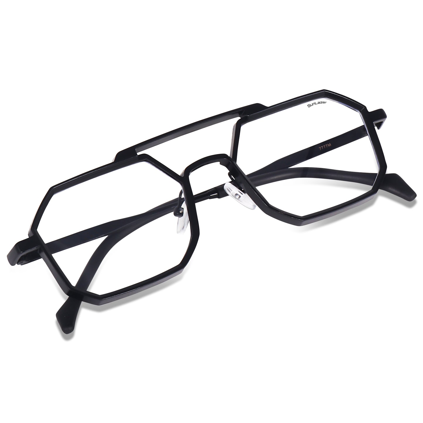 Unisex Geometric Black Frame Glasses