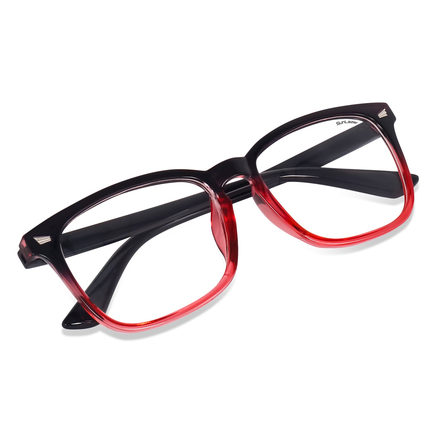 Black & Red Gradient Square Glasses