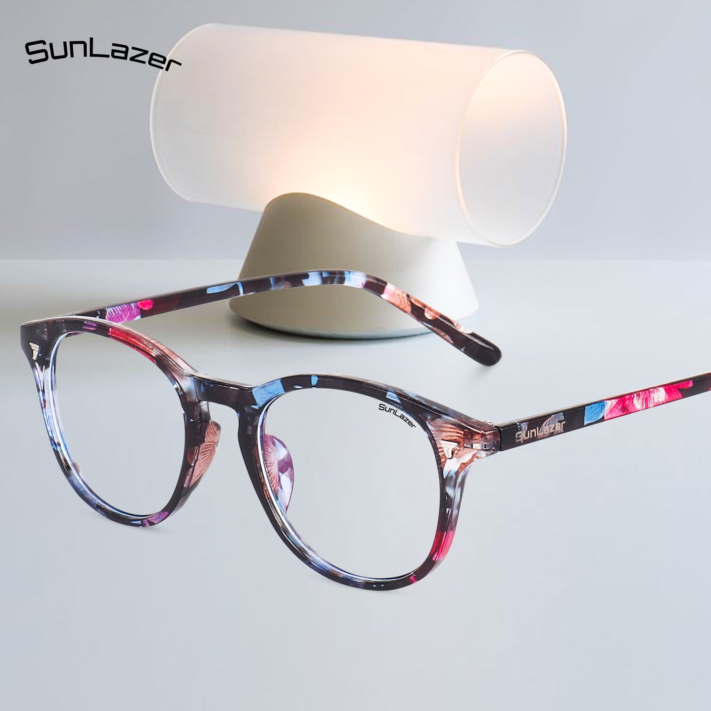 Floral Print Round Glasses