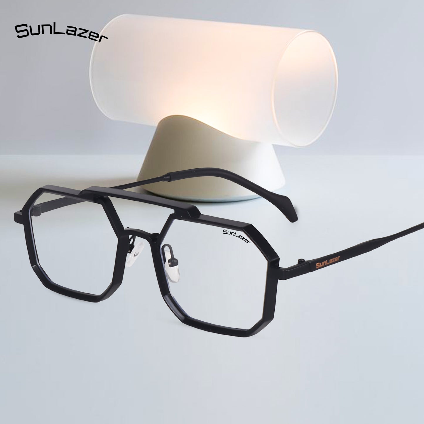 Unisex Geometric Black Frame Glasses