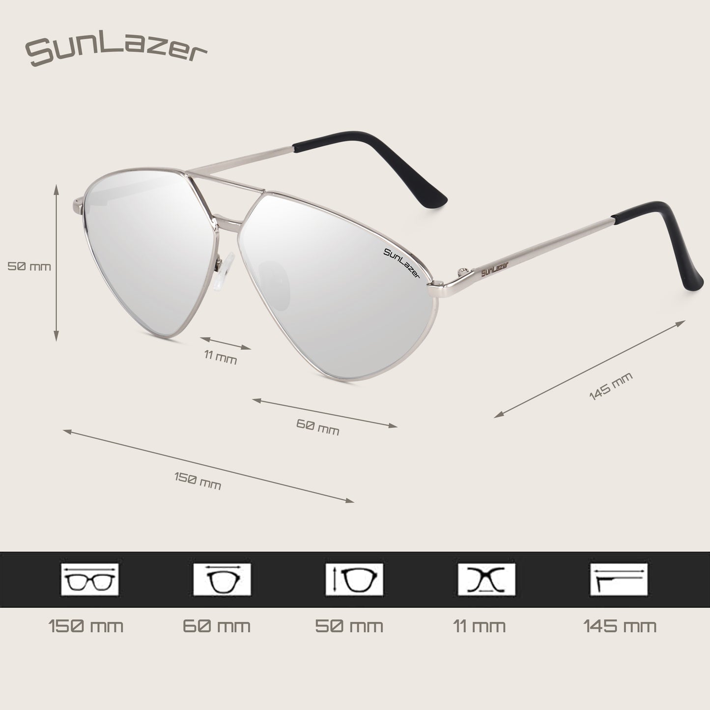 Silver Aviator Sunglasses