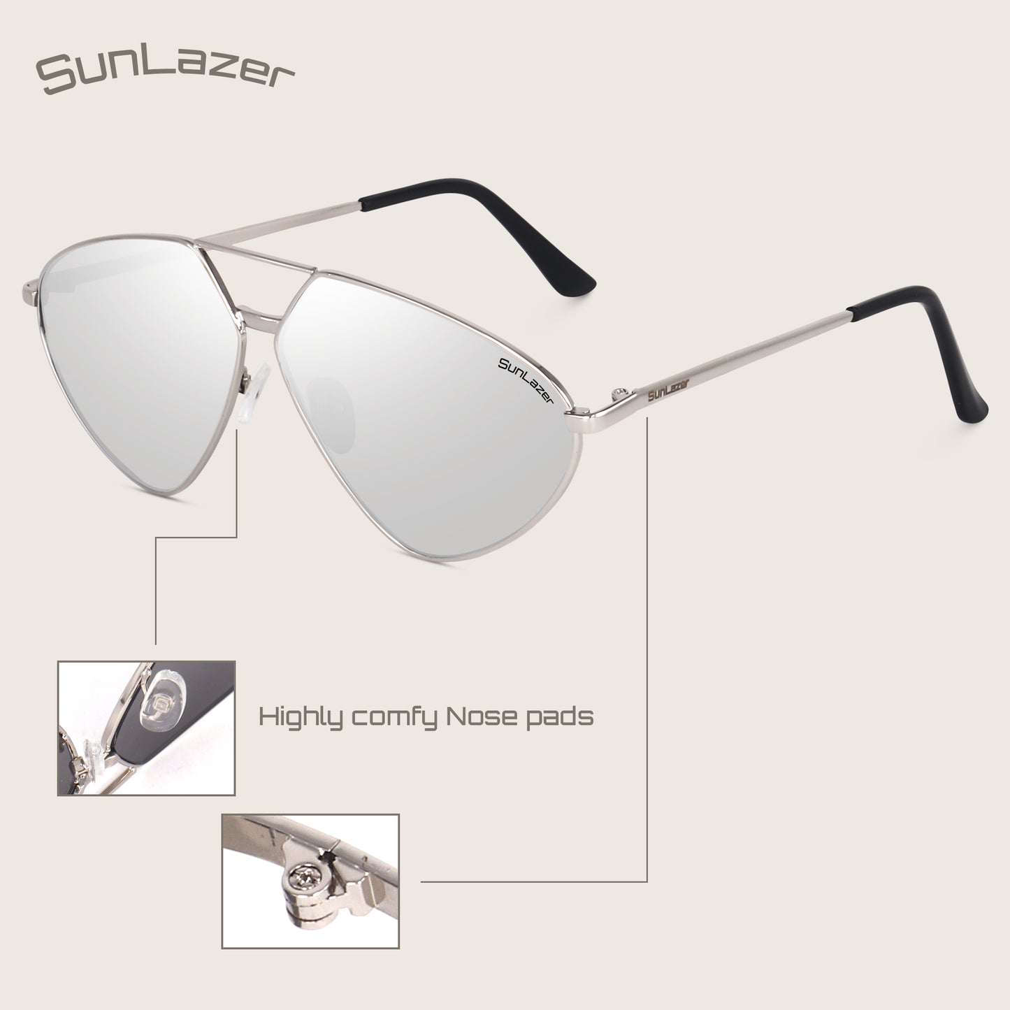 Silver Aviator Sunglasses