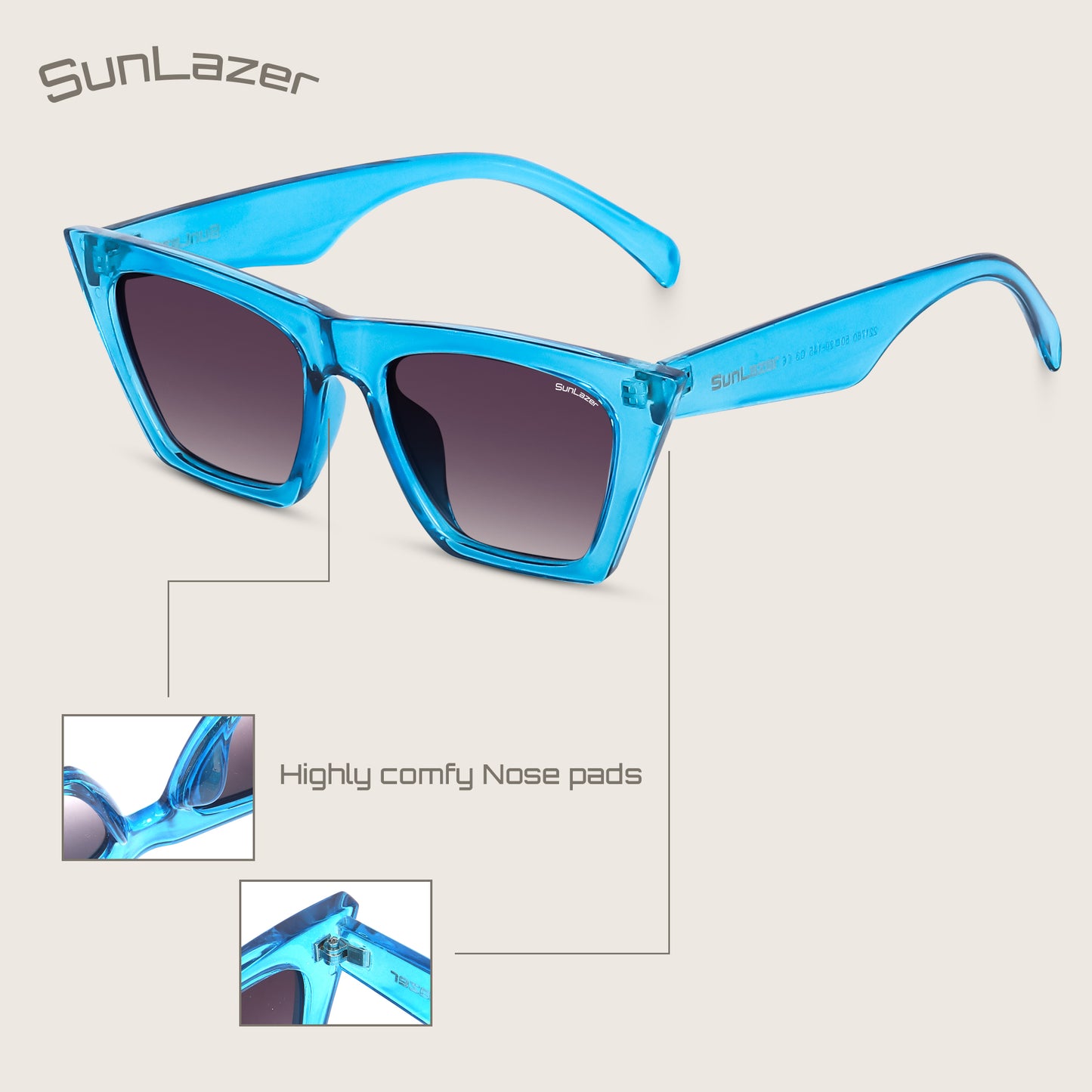 Blue Cat-Eye Sunglasses