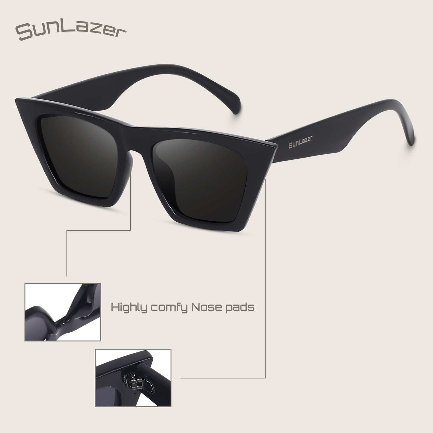 Black Cat-Eye Sunglasses