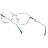 SunLazer square metal eyeglasses in silver finish with teal accents and adjustable nose pads