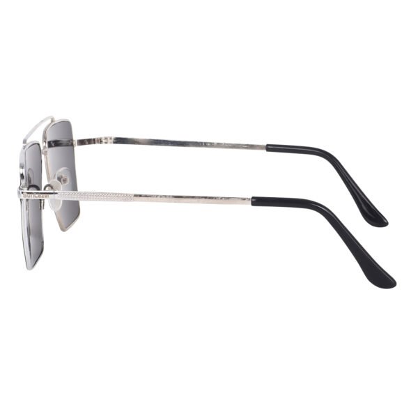 SunLazer square metal frame sunglasses with black lenses and silver arms