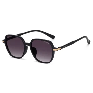 Retro Square Black Sunglasses with brown Gradient Lenses for Men and women