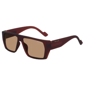 Retro Square Maroon Sunglasses for Men – UV400 Stylish Day & Night Wear