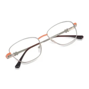 Blue Light computer Glass Square Metal Eyeglasses – Lightweight Frame for Screen Protection QUINN orange colour
