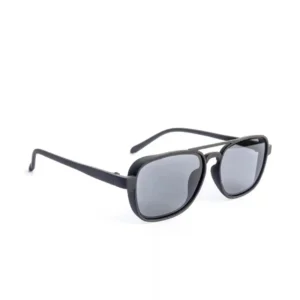 Sunlazer Black Square Aviator Sunglasses for Men & Women | UV Protection | Lightweight Frame | Premium Stylish Eyewear