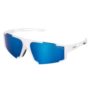SunLazer White Sports Sunglasses for Men – UV400 Protection, Polarized Blue Mirror Lens, Lightweight Wraparound Cycling, Running & Driving Eyewear