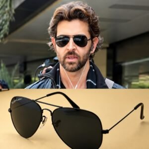 Premium Black Aviator Sunglasses for Men & Women – Timeless Metal Frame